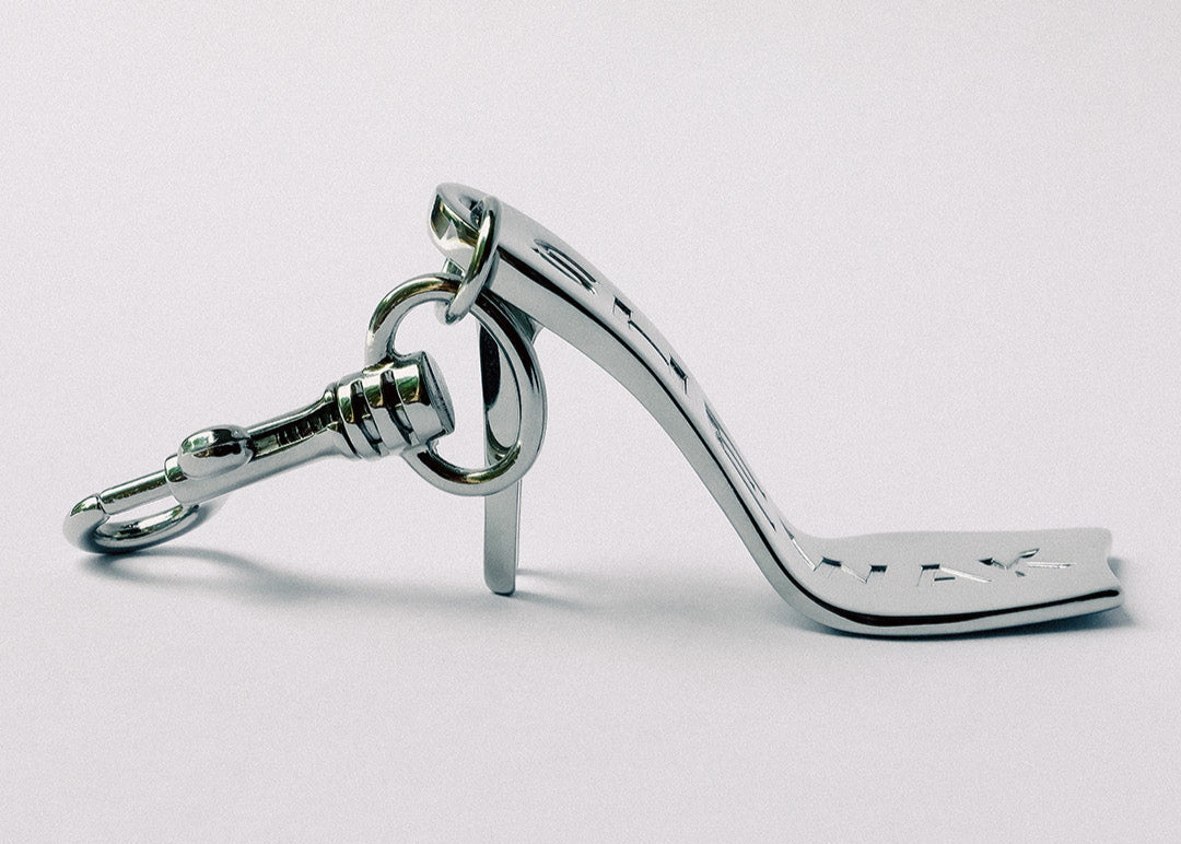 Double Heel Charm & Keychain Silver